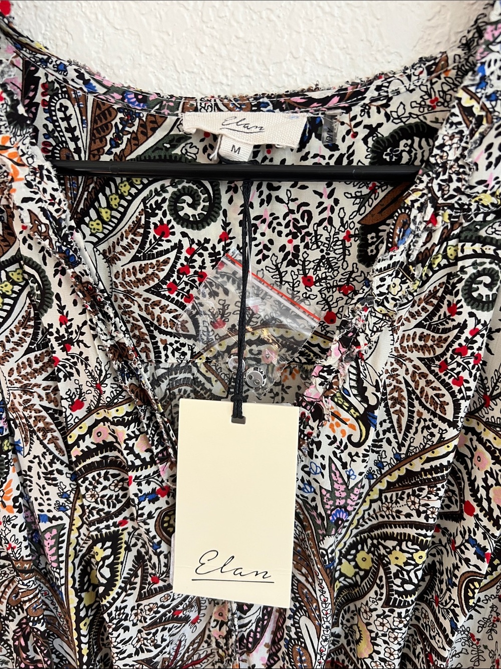 Elan Women's Paisley-Print Chiffon Puff-Sleeve Mini Dress - Picture 2 of 5